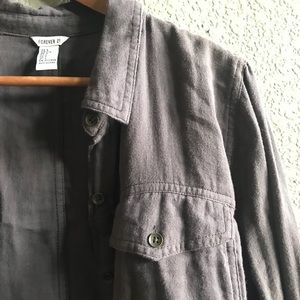 Forever 21 grey button up top with pockets